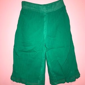 Janie & Jack Green Pleated Wide Leg Pants Size 3T